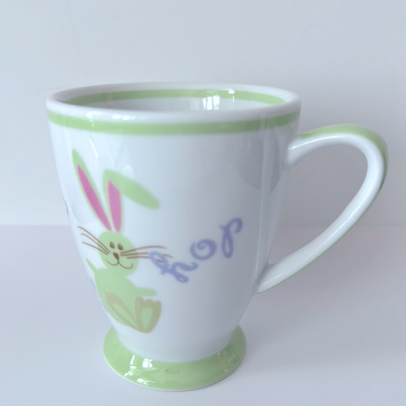 Starbucks Bunny Rabbit HOP 2007 Spring Pastel Footed Coffee Mug 7oz - Picture 6 of 11